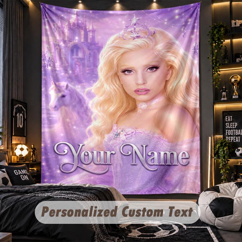 Personalisierte Wandtapisserie, Lady Gaga Individuell Bedruckter Name, Stoff-Wandkunst für Innenraum-Hintergrund