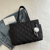 Korean Style Ins Cott Tote Bag New Large Capacity Shoulder Bag for Women Shopping Commute Texture and Simple Bags for Travel