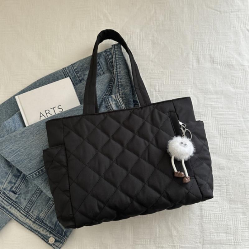Korean Style Ins Cott Tote Bag New Large Capacity Shoulder Bag for Women Shopping Commute Texture and Simple Bags for Travel