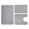 3Pcs/Set Bath Rug Anti-Slip Bathroom Floor Mat U-Shaped Toilet Rug Absorbent Rectangular Mat for Bathroom Sink Shower Door