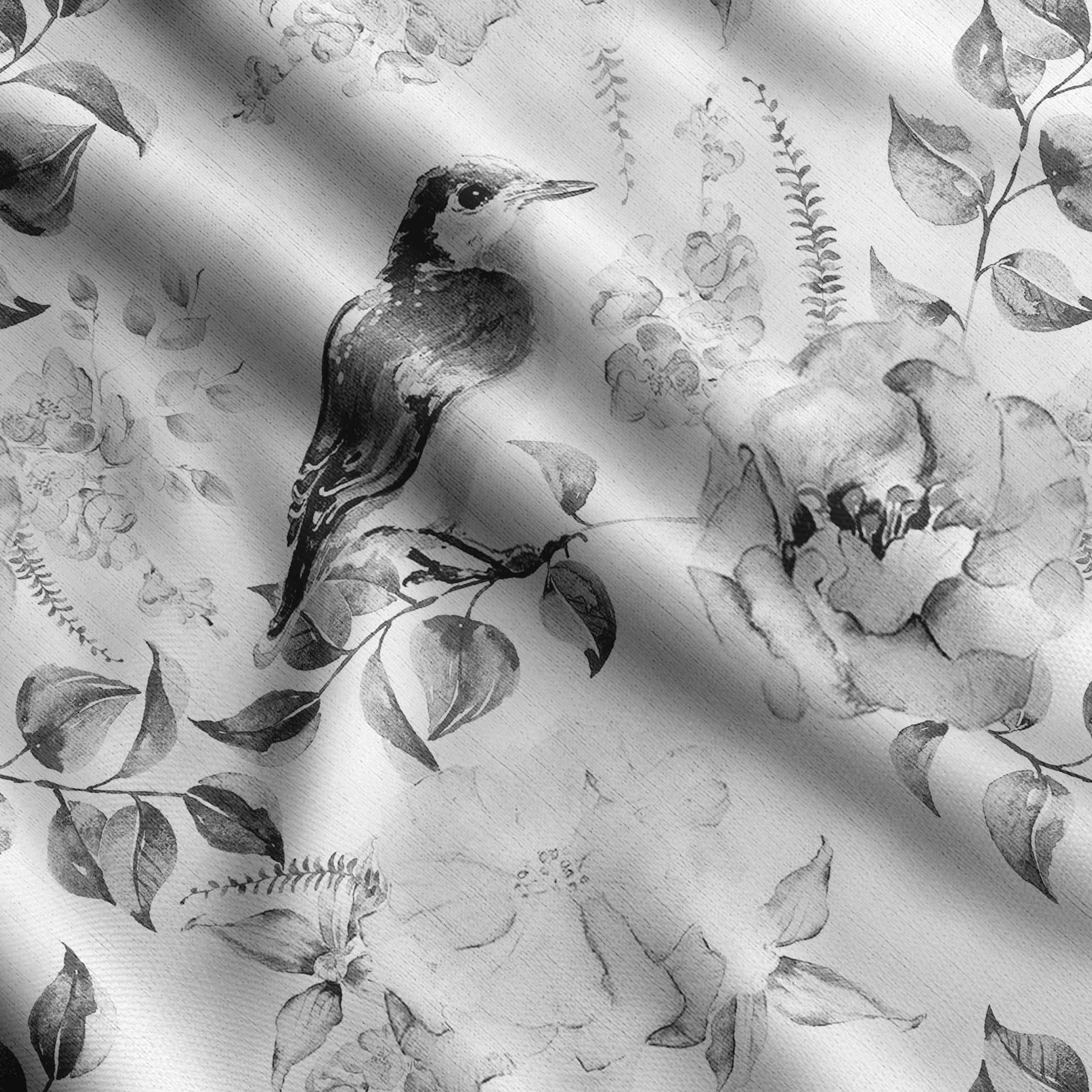 

Бавовняна тканина для стьобання Soimoi з принтом птахів і квітів, продана у дворі шириною 42 дюйма, середня вага, швейні матеріали з бавовняної тканини 42 Inch Wide - Cotton Cambric білий