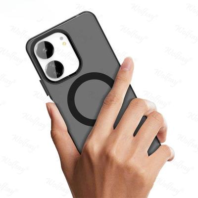 Transparente Hülle für Xiaomi Poco C65 Hülle Poco C65 Magnetische Adsorption Kabelloses Laden Rückseite für Poco C65 Hülle 6,74 Zoll