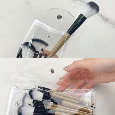 Borsa per cosmetici trasparente Borsa per matita in PVC impermeabile Borsa per il trasporto di articoli da toeletta Borsa per organizer portatile per articoli di cancelleria Forniture per ufficio