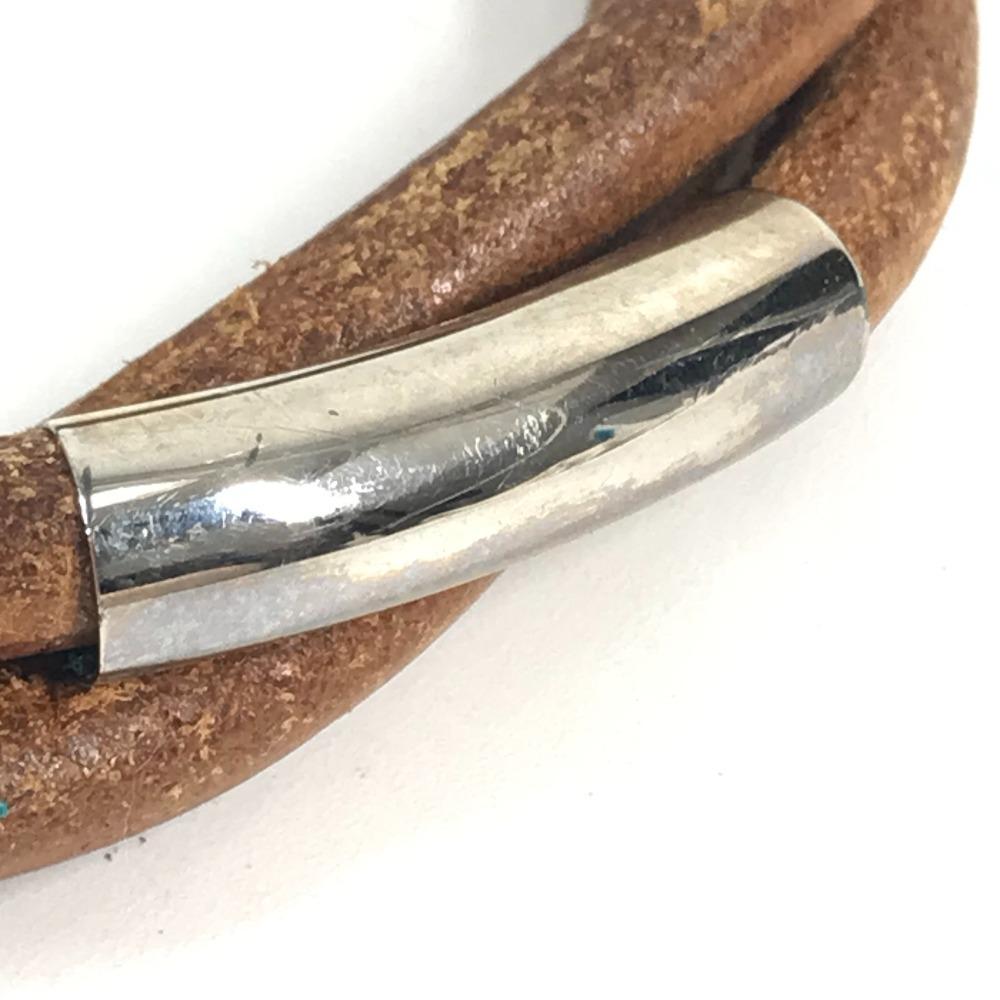 Hermes Tornado Breath Accessory Jewelry Bracelet Leather Brown/SilverHardware