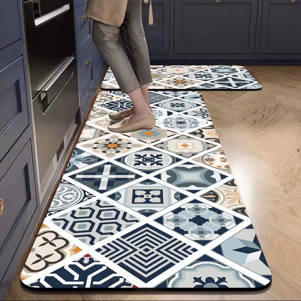 American Retro Kitchen Mat, Soft and Non-slip Entrance Door Mat, Corridor and Laundry Room Carpet, Home Decoration