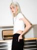 GENERALIDEA Asymmetrical Silket Crop Top [White] / Wbd1L01511