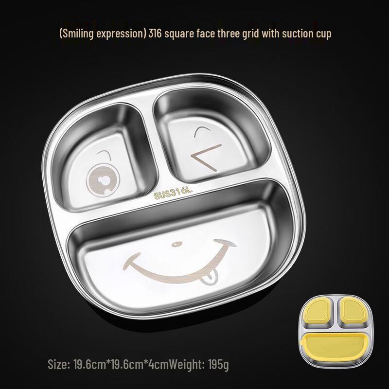 

Kids 316 Stainless Steel Divided Plate with Suction Cup