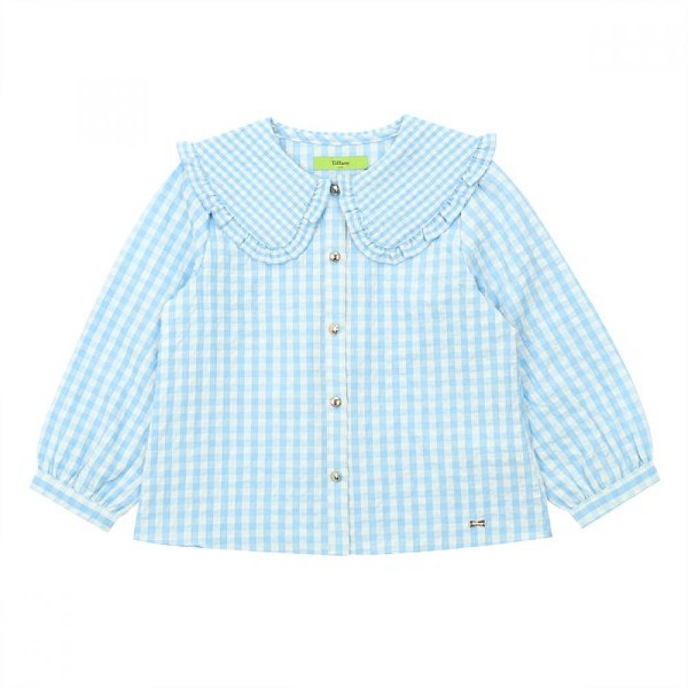 Tiffany Blue Check Blouse T31kcb010 Blue/110