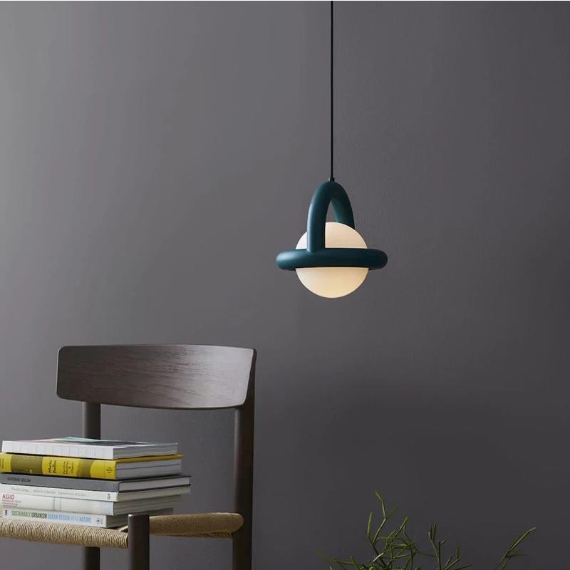 Modern Balloon Pendant Light  LED Glass Design Bedside Nordic Chandelier Bedroom Living Dining Room Stairs Home G4 Hanging Lamp