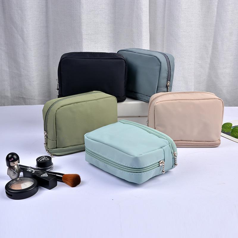 Large Capacity Double Layer Portable Travel Women Cosmetic Storage Bag