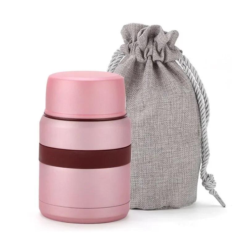 1Pc Thermo Mug Vacuum Flask Stainless Steel 350ML 500ML Mini Lunch Box with Hot Food Container 3 Colors
