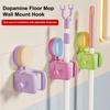 3pcs Dopamine Mop Wall Clamp,Suction Cup,Bathroom Door,Non Perforated Broom Hanging Rack,Hanging Support Reset Shelf, Hook
