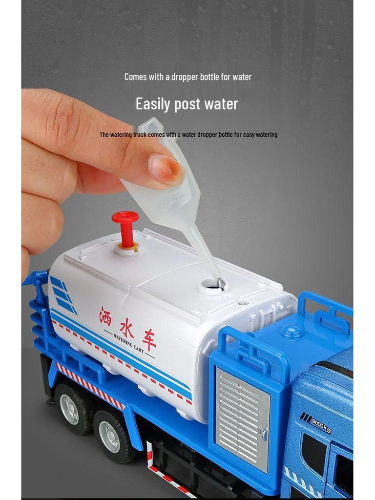 He Kai Toy Fire Truck: Large Alloy Model with Water Spray, Opening Doors, Sound and Light Effects.