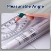 30cm Transparent Parallel Roller Ruler Multifunction Drawing Tool Scale Angle Line Balance Architectural Measuring Rolling Ruler
