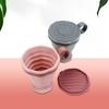 Taza de café plegable de silicona, portátil, para exteriores, para agua, para viajes, con tapa, para enjuague bucal
