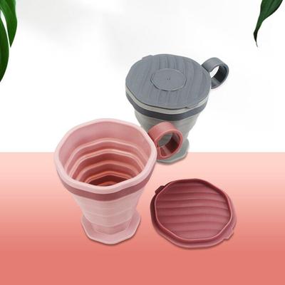 Silicone Folding Coffee Cup Portable Outdoor Folding Water Cup Travel Carrying Cup With Lid Mouthwash Cup