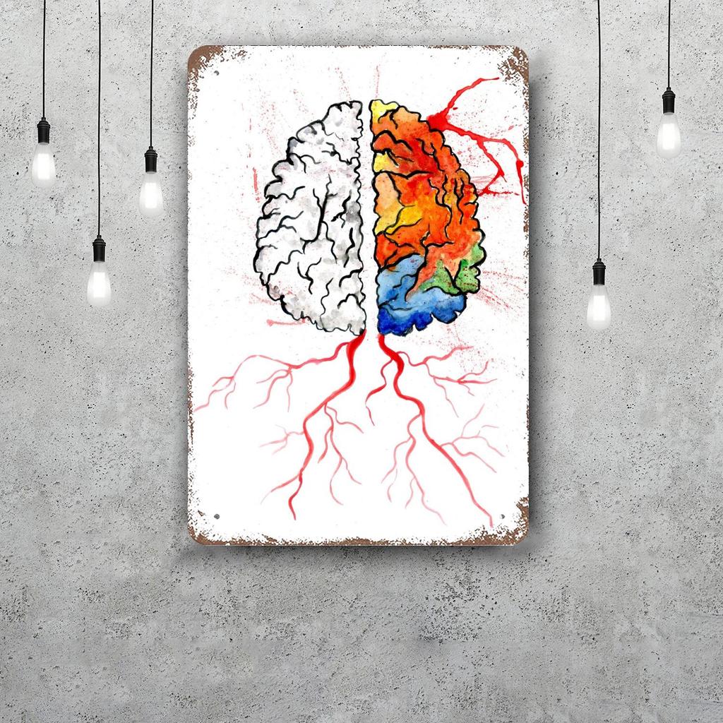 Brain Funny Bar Metal Sign Retro Plaque Vintage Sign Alcohol Drinker Pub Club Man Cave Kitchen Wall Decoration