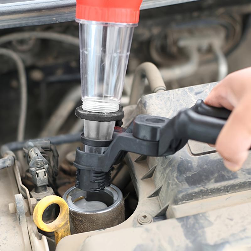1PC car engine oil filling kit universal funnel with adjustable width clamping clip plastic multifunctional car oil filling tool