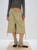 Peullijeupeulojegteu Lace-Up Bermuda Pants, Beige