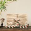 Hand-Painted Kung Fu Tea Set for Home Use, High-End Tea Brewing Gaiwan and Teacups Set for Living Room, Office Reception Gift Bo