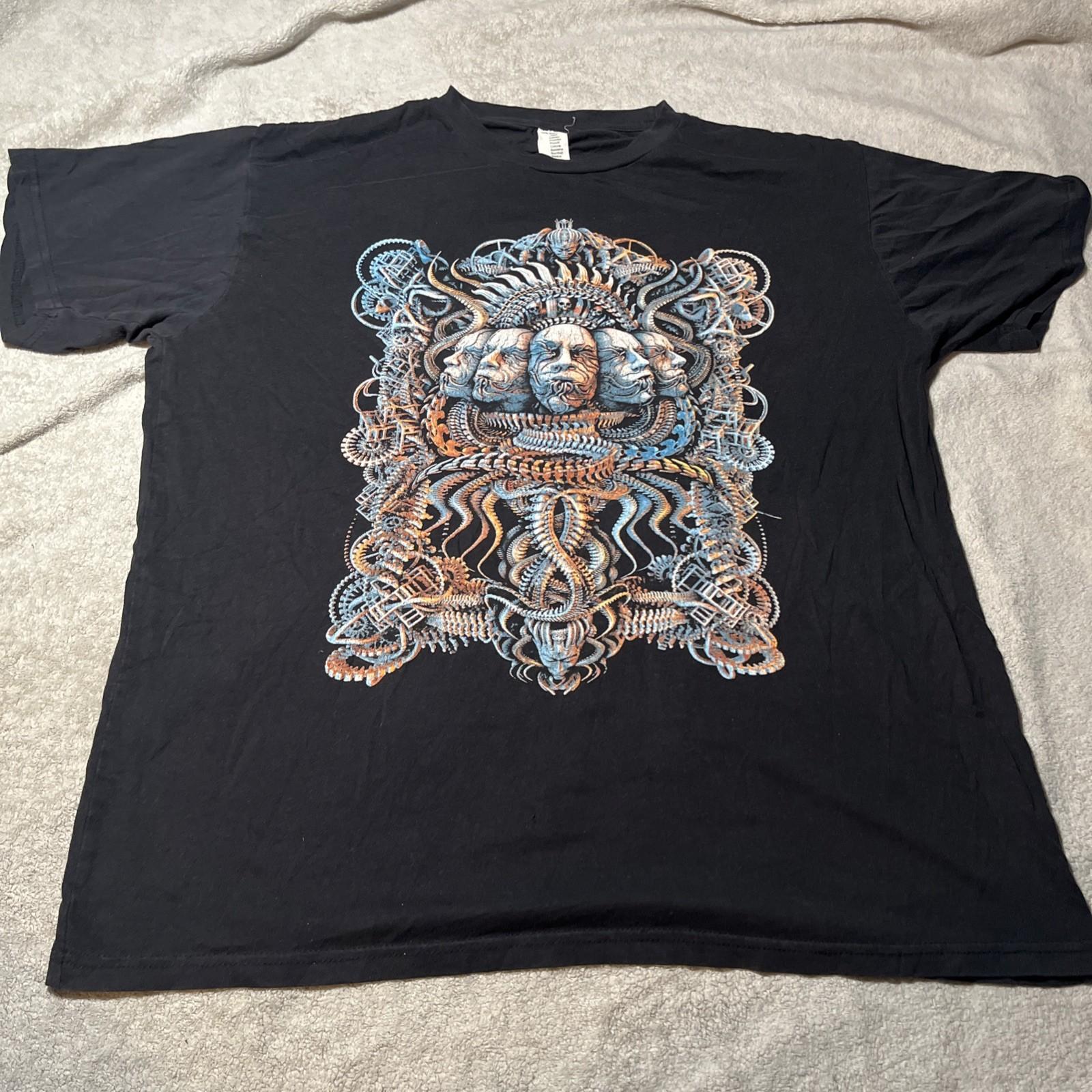 Meshuggah 5 Faces L band rock read holes Unisex T-Shirt L