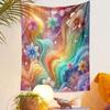 Rainbow Floral Fantasy Tapestry Design Patterned Tapestry Decorative Wall Hanging, Home Bedroom Living Room Decor