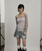 ILLIO Gray Angel Wing Mesh Long Sleeve