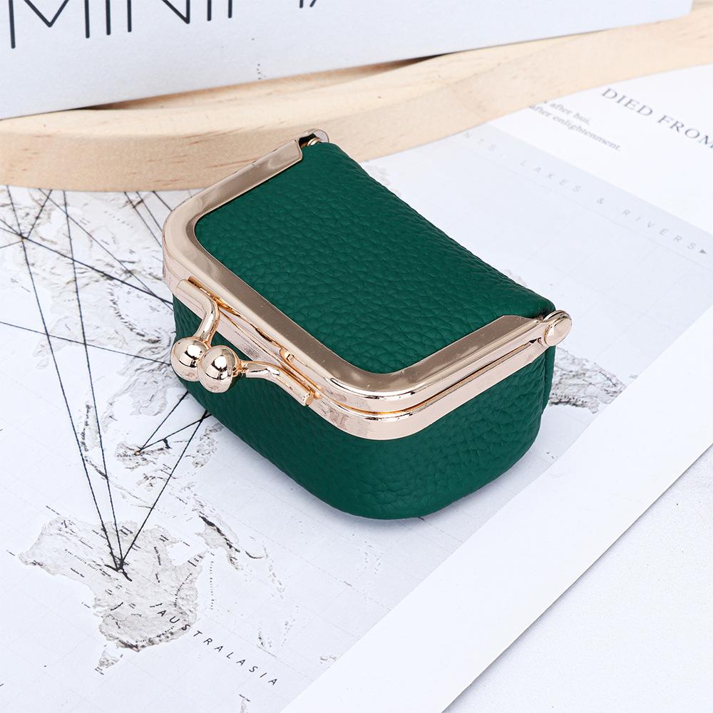 Chic Full-Grain Leather Mini Kiss-Lock Pouch Jewelry Organizer for Rings Necklaces Earrings Compact Daily Accessory Coin Purse