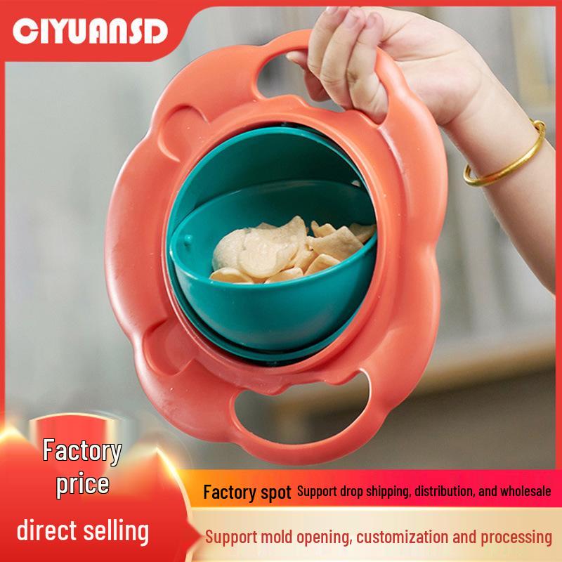 360° Baby Gyro Bowl: Non-Spill, Anti-Scald, Anti-Fall for Easy Feeding