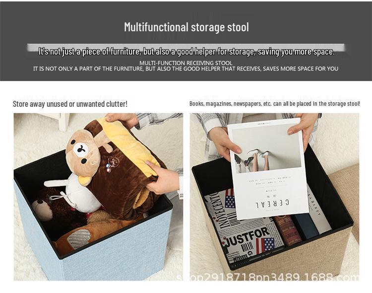 Quadratischer faltbarer Hocker: 25/30/38 Stoff-Aufbewahrungsbox, Sofahocker, Hocker, Spielzeug-Organizer