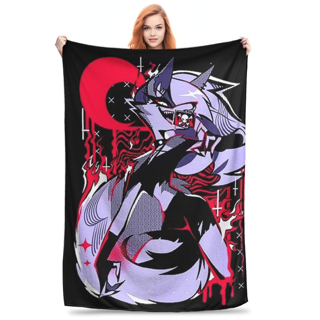 Loona Wolf Flannel Throw Blankets  Blanket for Home Travel Warm Bedroom Quilt