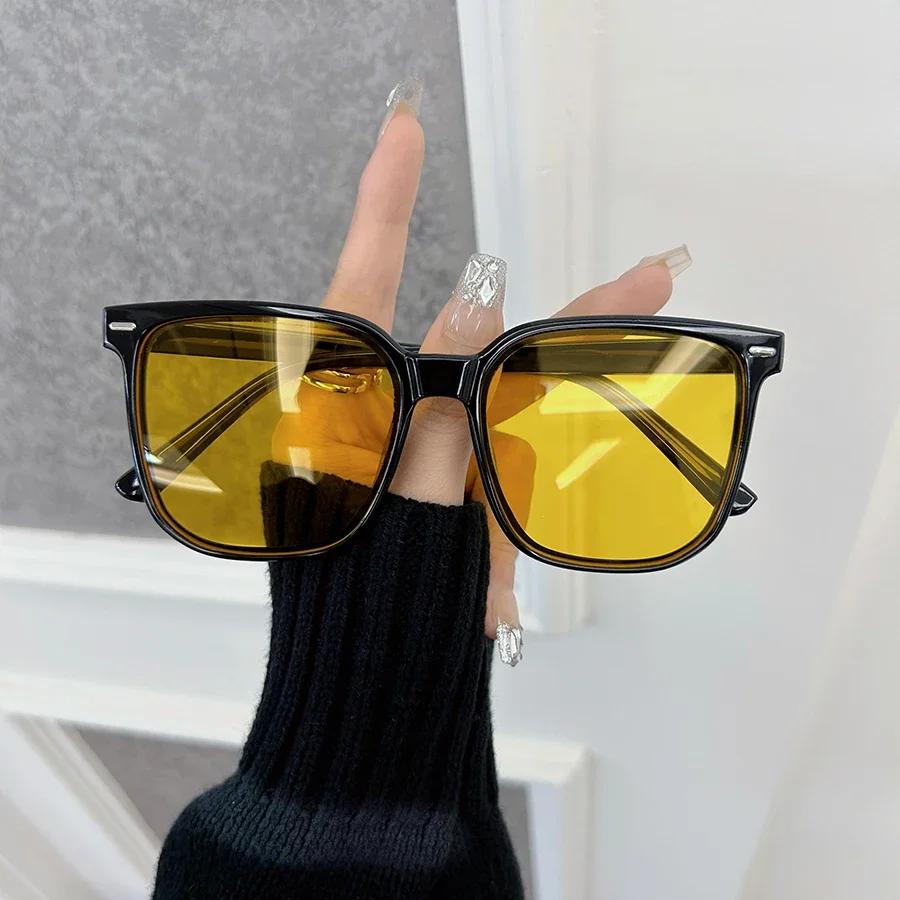 Designer Brand Square Sunglasses Women Men Casual Big Frame Sun Glasses Female Mirror Colors Luxurious Fashion