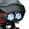 Ranzek Motorcycle Double LED 5 90W LED Headlight with Angel 1 Halo and Dual Lights for Harley Road Glide Headlamp, 3/4" Eyes, Set, 5.75" 2004-2013 (A)