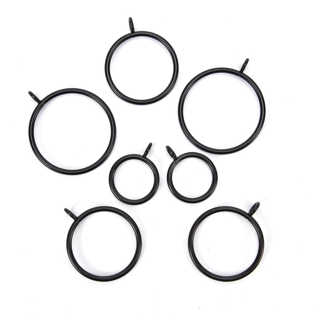 10Pcs Well Finished 5 Sizes Black Metal Curtain Rings Hanging Rings Widely Applied For Most Kinds Of Curtains In Various Colors