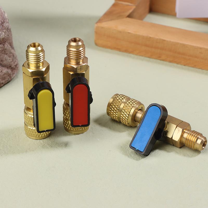 Klimatizační chladivo kulový ventil 1/4" Sae přímý uzavírací ventil pro R134A R410A R22 R12 plnicí hadice Ac chladivo