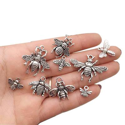 DIY Retro Tibetan Silver Bee Pendant Necklace/Bracelet Jewelry Material
