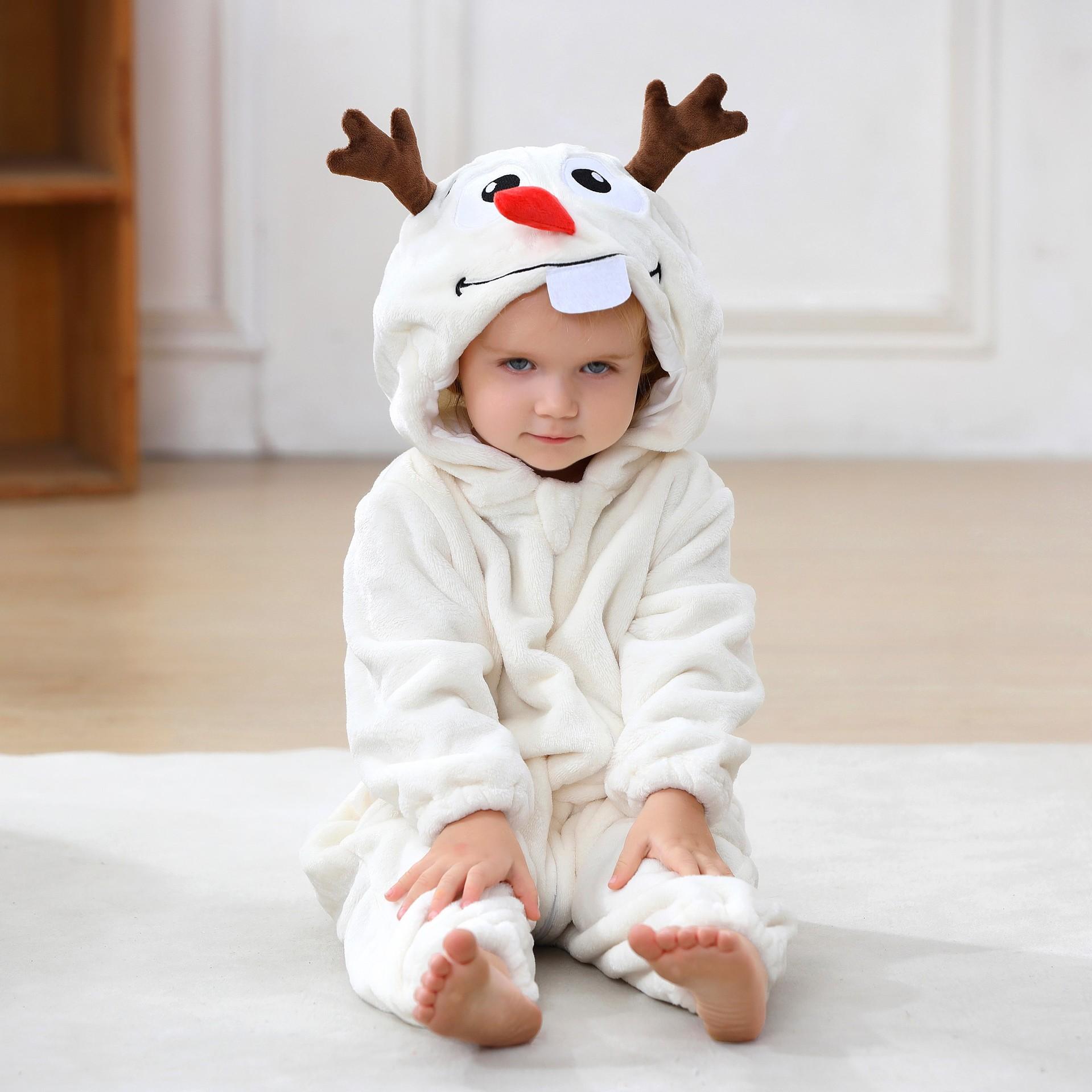 Fleece Jumpsuits for Boys and Girls Long Sleeve Fuzzy Hooded Onesie Rompers for Baby Kids Zip One Piece Romper Costume Warm Fall Winter Outwear Outfit 70