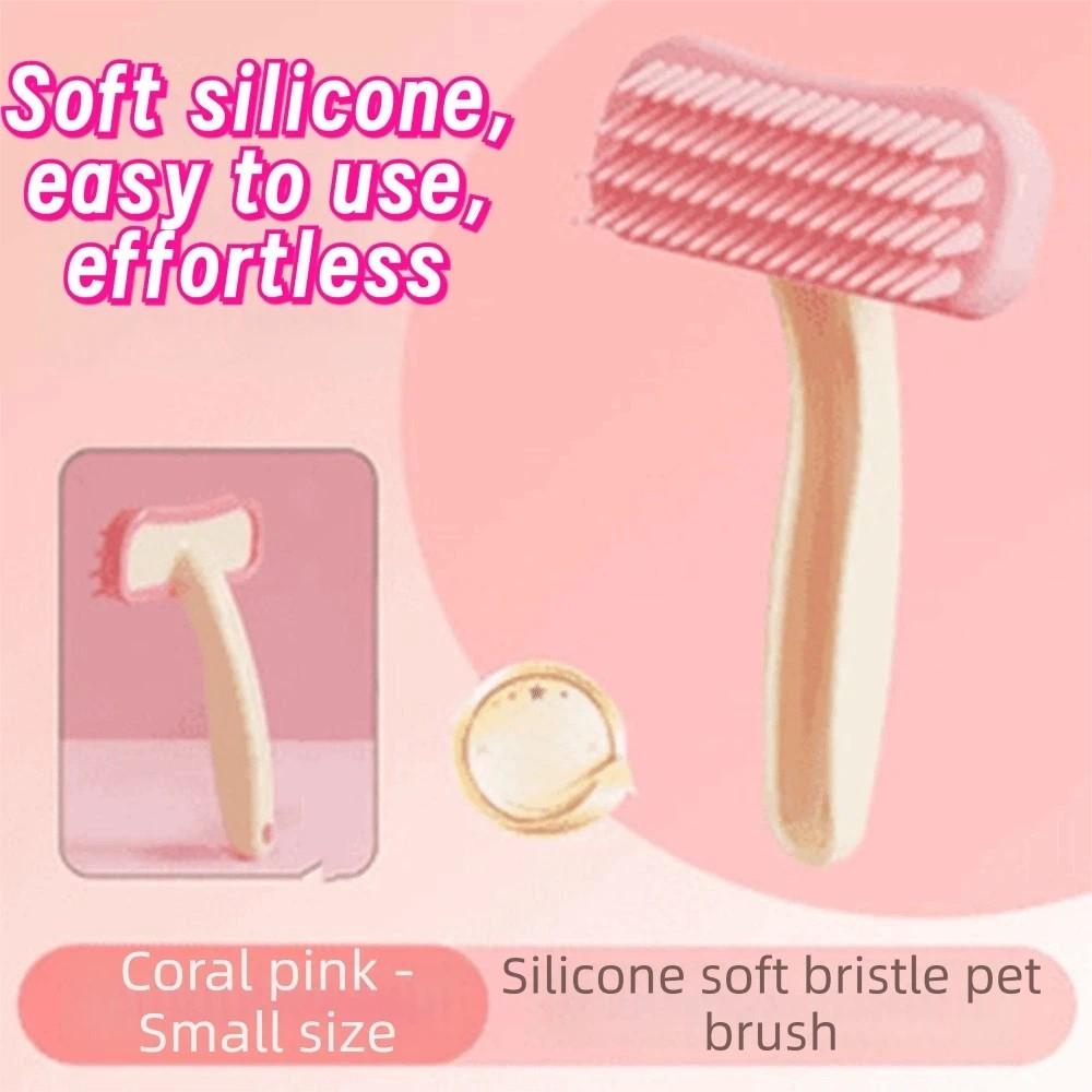 Soft Silicone Bristles Buuny Rabbit Comb Curved Handle Gentle Detangling Brush  Beauty Care