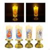 Candle Lamp Pillar Light Prayer Waterproof LED, LED Tea Lights Artificial for Porch