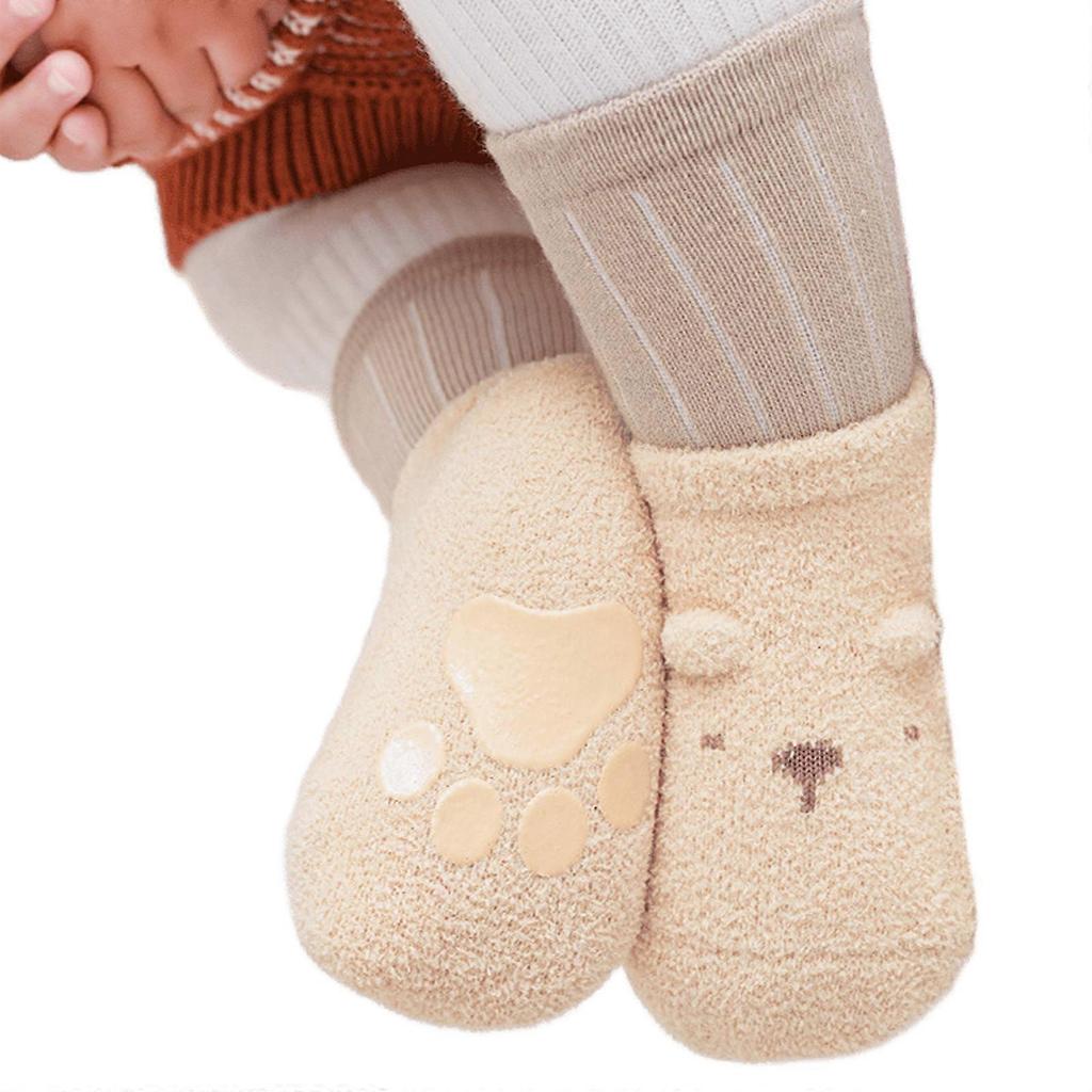 Antislip Baby Floor Socks Kneehigh Socks Unisex Prewalker Socks Soft Warm Stretchy Midcalf Socks Toddler Indoor Hosiery Yellow S-XL