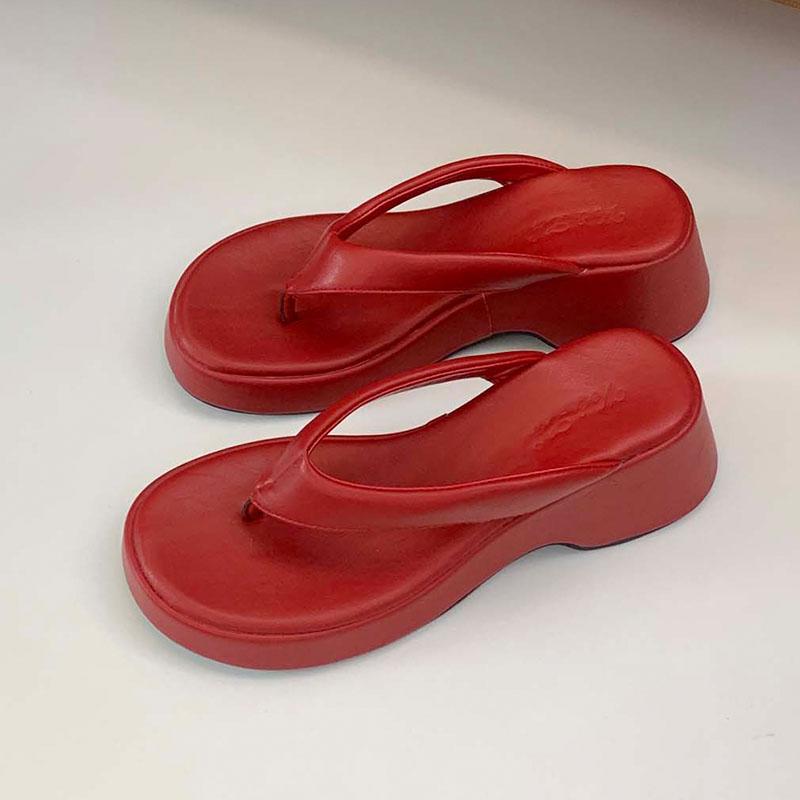Fashion 2025 New Footwear Women Wedges Slippers Shoes Fashion Round Toe Ladies Wedges Slippers Shoes Sandals Female Slides Flip flops