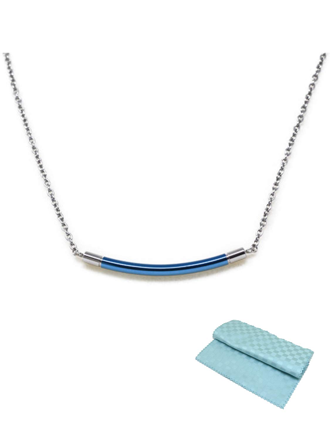 

Fe-fe Phiten Titanium Necklace for Men, Size 43, Blue [Set of 2] (Necklace and Kotobuki Jewelry Polishing Cloth)
