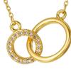 S925 Silver Double Ring Necklace: Elegant Zirconia Pendant for Women