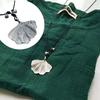 Direct Supply of New Products, Retro Cotton and Linen, Ginkgo Biloba Literary Necklace, Mori Women's Old-fashioned Long Necklace