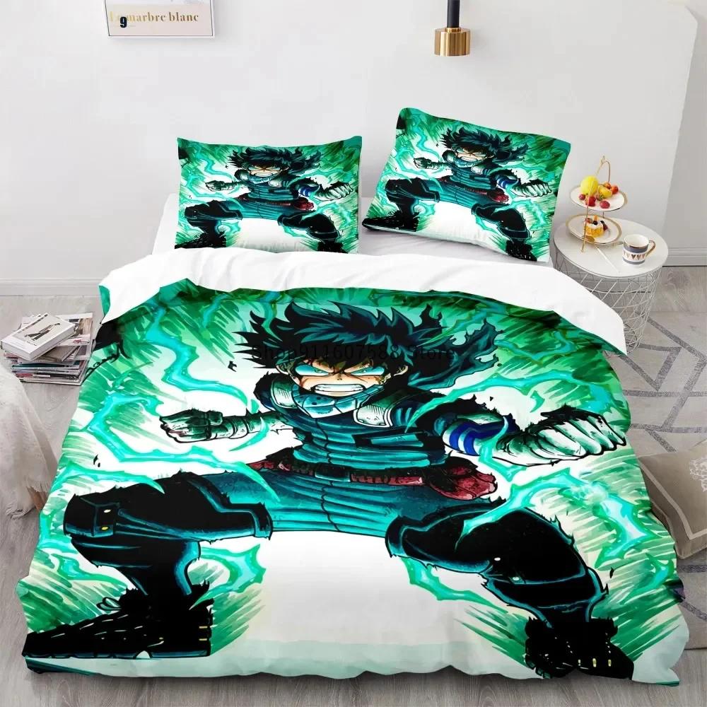 New Anime My Hero Academy Bedding Set Anime Characters Duvet Cover Set 3D Quilt Bed Set Queen King Size Boys Home Textile