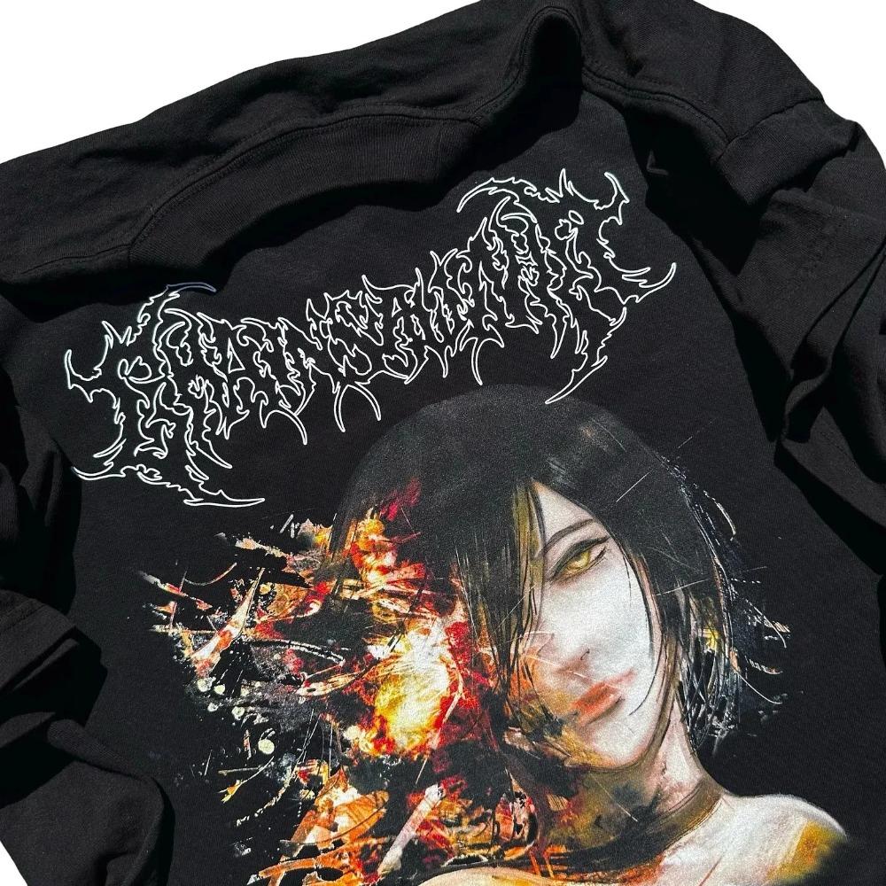 Chainsaw Man Reze (Bomb Devil) Death Metal Vintage Long Sleeve Anime T-Shirt, Unisex Manga Fan Streetwear Tee, 100% Cotton Casual Long Sleeve Top 4XL