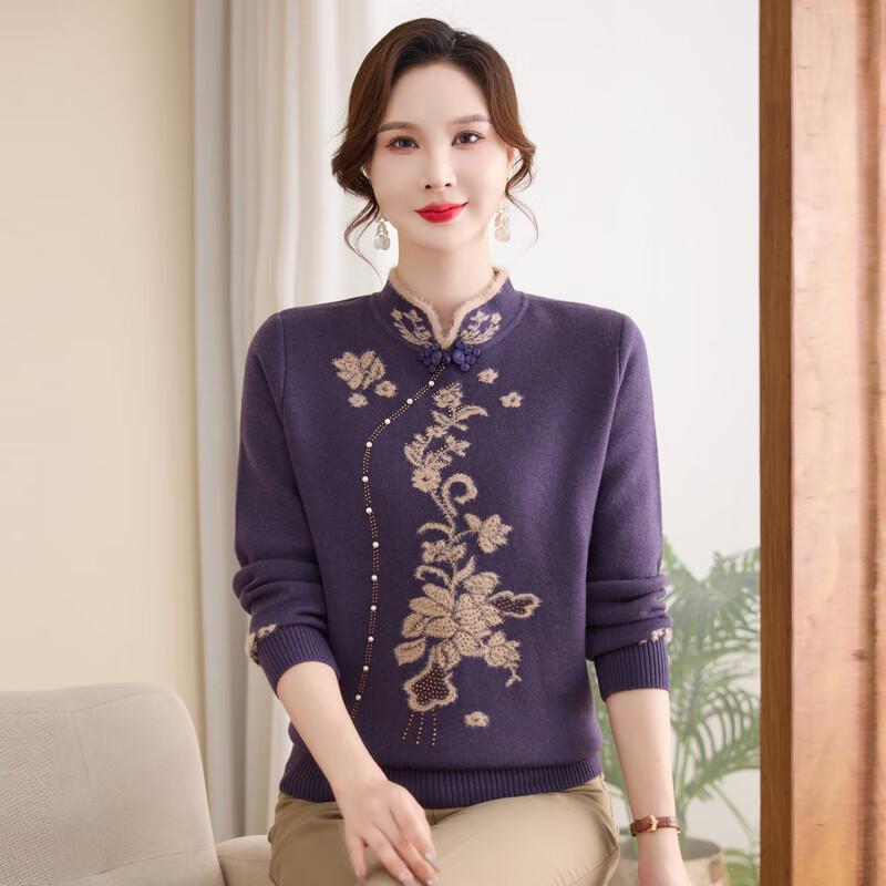 Women's Cheongsam Collar Warm Velvet Sweater