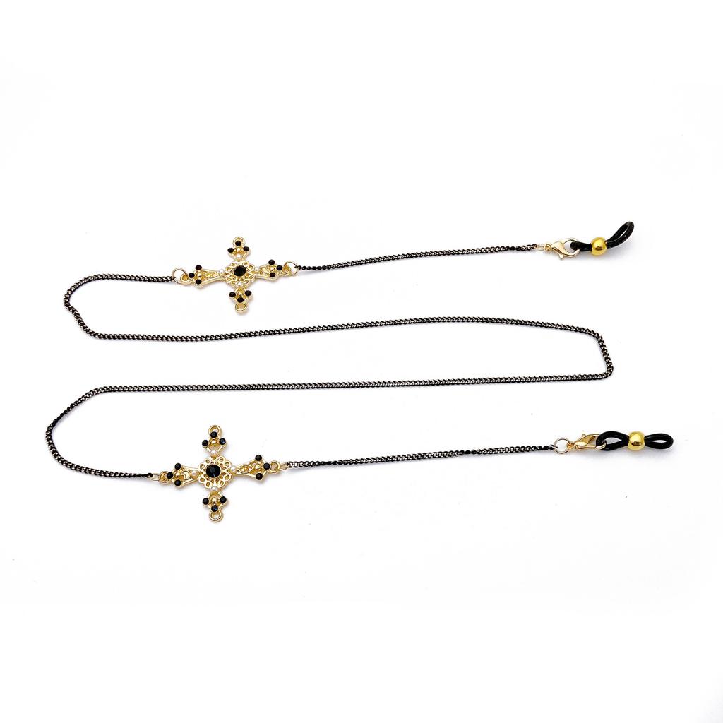 Handmade Cross Glasses Chain Dark Subculture Gothic Middle Two Retro Luo~ Niche Design Sense Spice Girl Glasses Chain