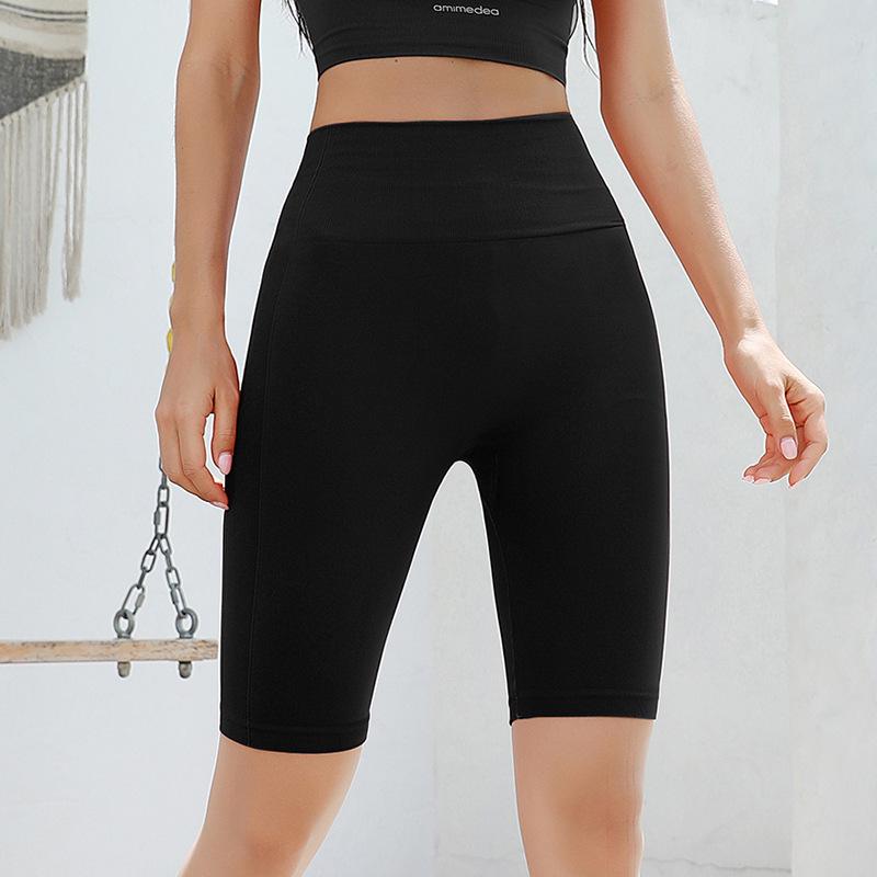 

Женские бесшовные велосипедные шорты с высокой талией - Европейский и американский стиль, средней длины, с эффектом подтяжки бедер, идеально подходят для фитнеса, тонкая летняя одежда для йоги Small