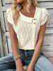 Women's New Slanted Neck Solid Color Texture Style Elegant Top